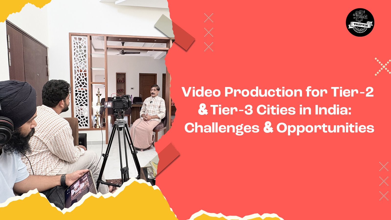 Video production in Tier-2 and Tier-3 cities in India showing local creators filming in small town streets.