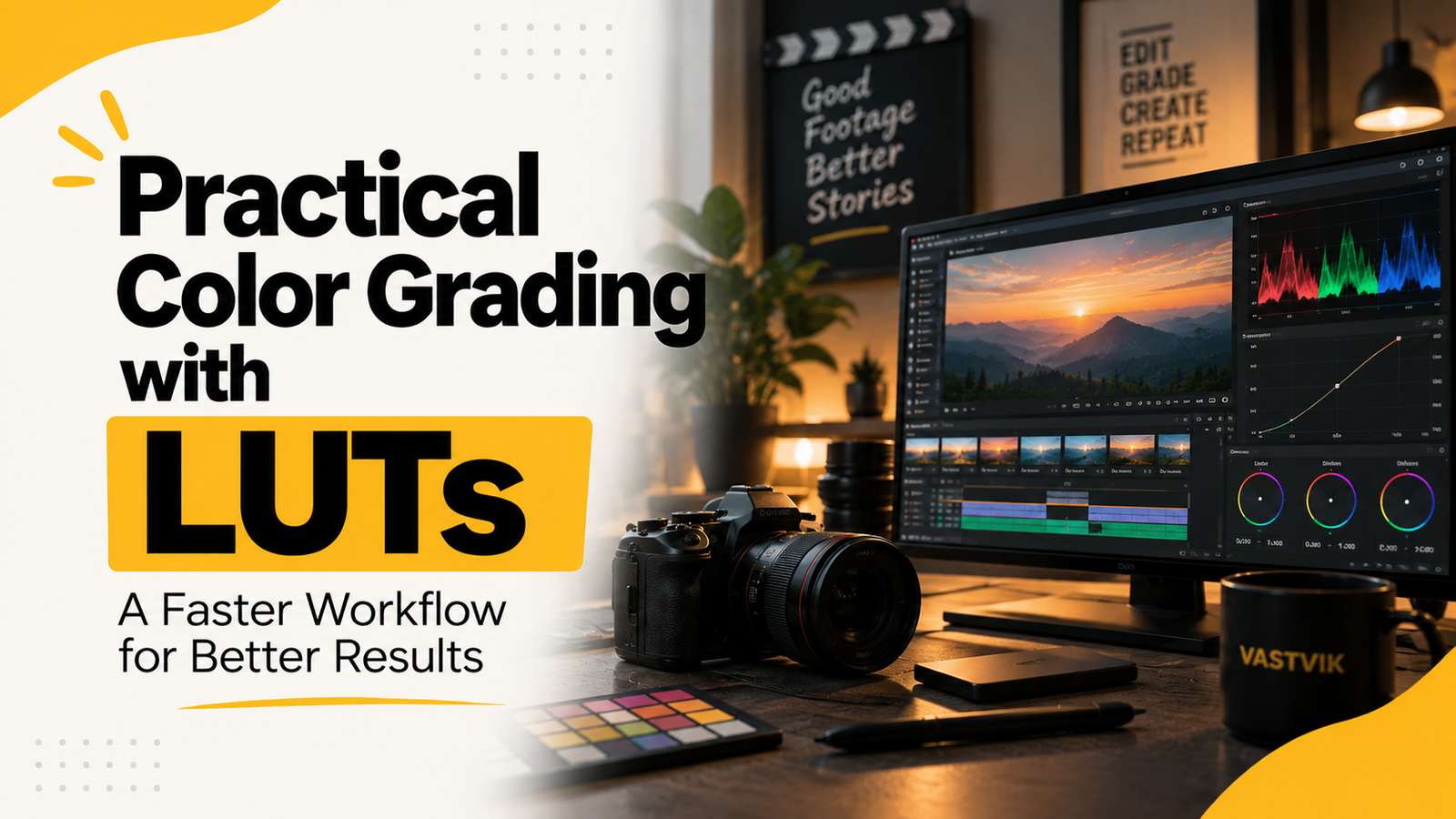 Practical color grading with LUTs for a faster professional video editing workflow